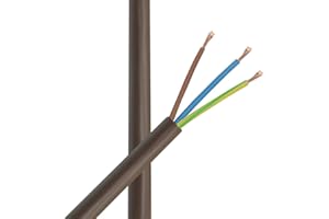 CHRISTOPH PALME LEUCHTEN 5m Zuleitung Braun H03VV-F 3 x 0,75qmm PVC isolierte Schlauch-Leitung 3G Leuchtenkabel Lampenkabel Kabel Stromkabel