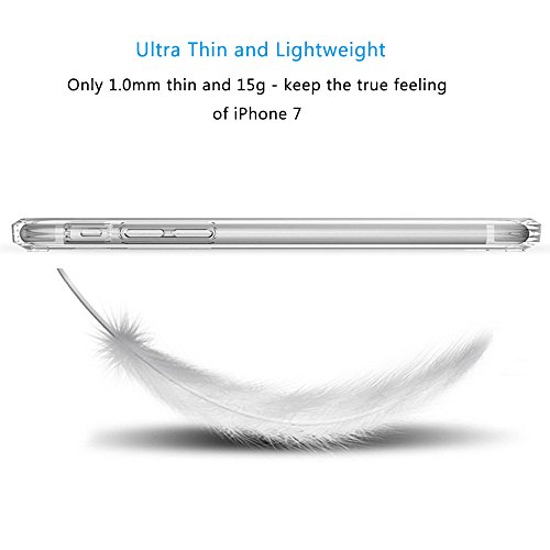 iPhone 7 Case, UCMDA Ultra Thin [Crystal Clear] Silicone Gel TPU Cover, Soft Transparent Protective Bumper Case with Cute Panda Design for Apple iPhone 7