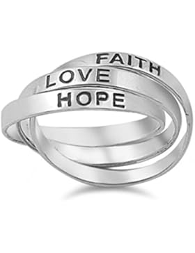 Ring aus Sterlingsilber - Glaube Hoffnung Liebe