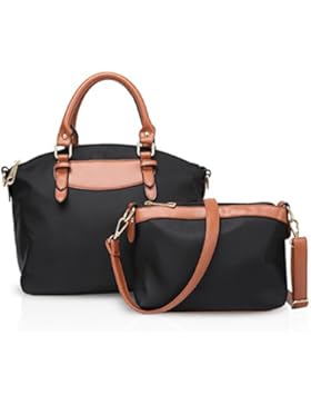 NICOLE&DORIS Dame Handtaschen Tote Umhängetasche Schultertasche 2 PCS Tasche PU