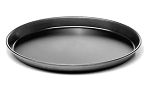 Forgast Plateau à pizza rond | Diamètre Ø 28 cm | Plaque de cuisson | Plateau rond | Plat à pizza en tôle | Fabriqué à partir d'un type spécial de Bluesteel | Pour tout type de pizza