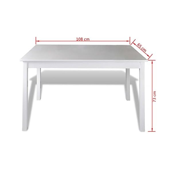 VidaXL Dining Table Set with 4 Chairs in Pine Wood (Brown) bianco - Image 7