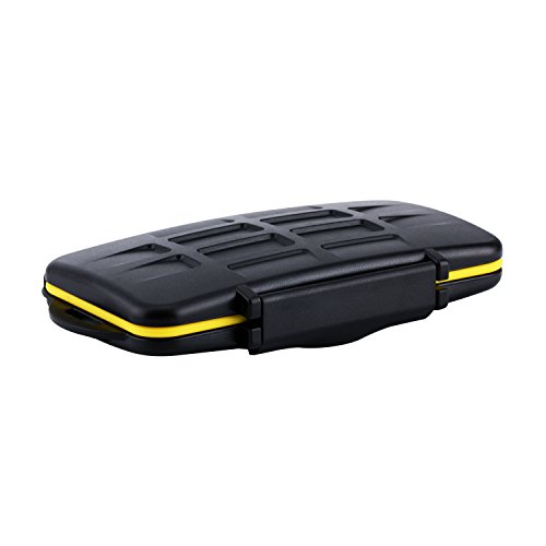 Flashwoife Turtle-SD6CF3MSD12 wasserdichte Speicherkarten Schutzbox für 3 Stück CF und 6 Stück SDHC und für 12 Stück MicroSD Cards Case in schwarz/gelb - 9