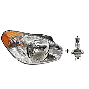 K D Headlight assembly for Hyundai Verna 2006- 2011 WITH BULB 55/60W (Right/ Driver Side)