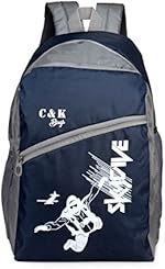 Chris & Kate Polyester 26 Ltr Navy Blue-White School Backpacks
