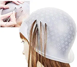 Ganesh Silicone Reusable Hair Colouring Bleaching Cap Highlighting Tipping Cap (Multicolour)