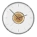 Produktbild Wanduhr quarzuhr runde einfache holzmuster Art Deco Uhr für Wohnzimmer Schlafzimmer küche büro (weiß)