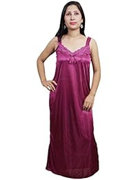 Indiatrendzs Women Sexy Nighty Pink 4pc Set Nightwear Nightwear Robe, Top & Capri
