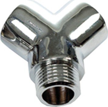 Preisvergleich Produktbild Verteilerstück, Chrom, 2 x 1 / 2" Außengewinde und 1 x 1 / 2" Innengewinde