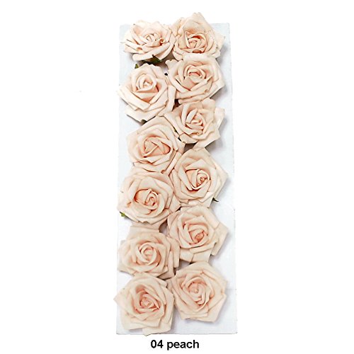 Rosenblüten, Köpfe, Foam- Schaum- Rosen, 5cm/ 12 St. !!! (01 vanille) - 4