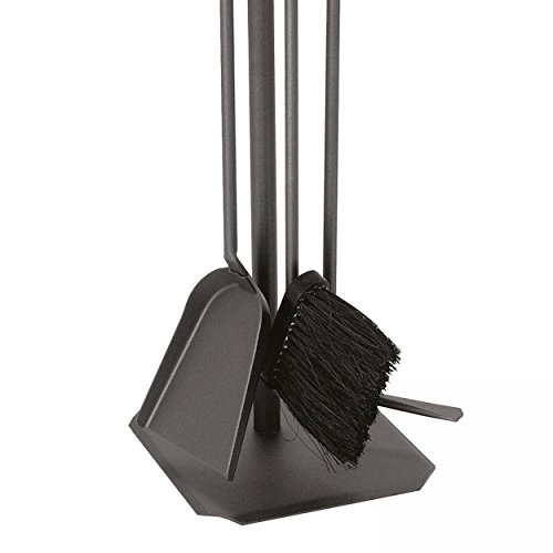 Kaminbesteck Modell 243 – anthrazit beschichtet, mit schwarzen Holzgriffen - 3
