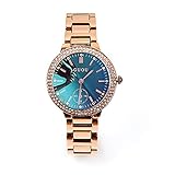 Hswt Armbanduhren Damen Mode Quarzuhr Damen Damenuhr Blu-ray Spiegel Edelstahlband Strass Wasserdicht Zubehör ansehen Ultradünn Frau beobachten,Black
