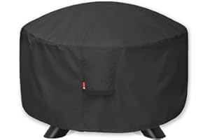 SheeChung Fire Pit Cover Round 32"Dx16"H,Fits 28",30",32" Fire Pit,Waterproof Heavy Duty 600D Polyester Fire Bowl Cover,Outdoor Patio Gas Table firepit Cover Weather Resistant