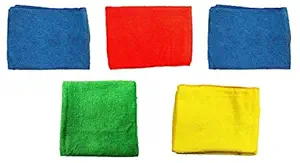 Superior Microfiber Drying and Car Cleaning, Washing Cloth (Multicolor, 40x40cm) - Pack of 5