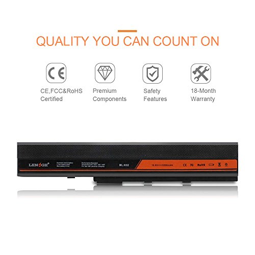 LENOGE Hochleistung Neue Akku Für Asus Ersatz Laptop Batterie K42 / K52 Series K42D, K42DE, K42DQ, K42DR, K42F, K42J, K42JA, K42JB, K42JC, K42JE, K42JK, K42JR, K42JV, K42N (5200mah/6Zells) - 3
