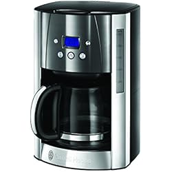 Russel Hobbs Machine à Café, Cafetière Luna 1.8L Inox, 12 Tasses, Programmable, Auto-Nettoyante - Gris 23241-56