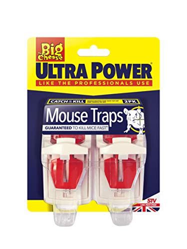 The Big Cheese Ultra Power Mouse Traps (Ready Baited, Easy to Set, Twin Pack)