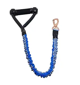 Pets Empire Shock Absorbing Dog Leash, Traffic Control Handle Ultra Sturdy with Elastic Bungee Rope, Walking Training Medium Large Dogs, (Mid Length(Width:2.5cm /Length:63cm) Suit for 42kg, Blue)