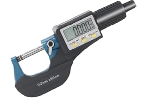 Beslands Mikrometer Digital Bügelmessschraube 0-25mm/ 0.001mm Hohe Präzision Elektronische Digitale Mikrometer Mikrometerschieber Länge Messwerkzeug Mikrometer 0.001mm(0.00005 ")