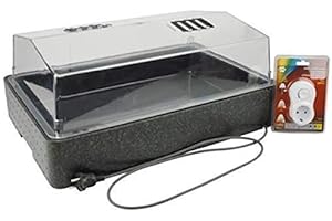 HGA GARDEN Gewächshaus XXL beheizt mit Dimmer 60x40x25cm