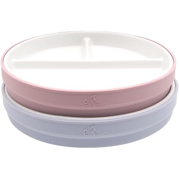 Kcuina Silicone Suction Plate, Baby Toddler Training Divided Plate