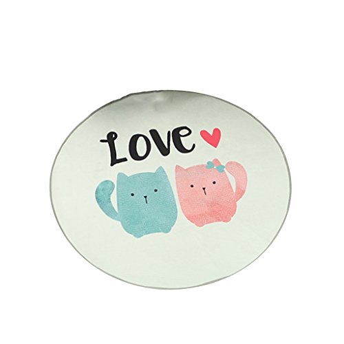 Preisvergleich Produktbild MagiDeal Weiche Runde Teppich Bodenteppich Kinderteppich Rutschfest für Wohnzimmer Schlafzimmer Kinder - Katzen