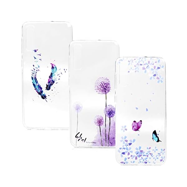 A50 Durchsichtige Handyhülle Kompatible für Samsung Galaxy A50 Hülle Case Cover Silikon Transparent Tasche Schutzhülle Handytasche Skin Softcase Schale Bumper Silikonhülle Mädchen Deckel Etui*3