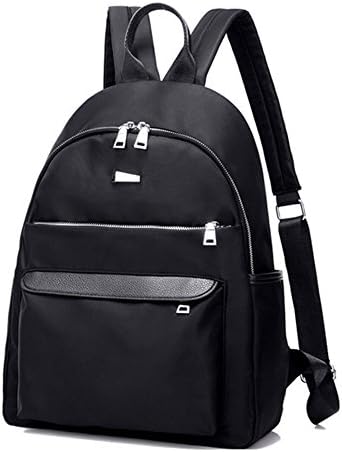 Quanj Classic Lightweight Nylon Backpack Casual Travel Daypack Waterproof Hiking Backpack Rucksack College School Shoulders Bag for Women Teen Girls(Small, black)