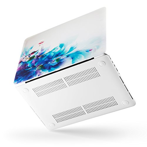 E-Tree MacBook Pro 13 Retina Hülle Schale, Ultra Slim Hartschale Tasche Cover Shell, Tastatur Abdeckung Schutzhülle für Apple MacBook Pro 13.3 Zoll mit Retina Display Modell:A1502 und A1425 – Blaues Blumen - 5