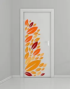 Rawpockets Decal  Colorful Leaf Decorative  (Material - PVC Vinyl Matte Finish, Wall Coverage Area - Height 49cm X Width 123cm) ( Pack of 1) Wall Sticker