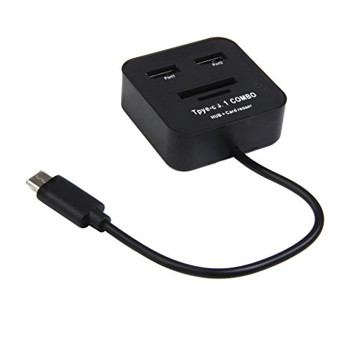 USB 3.1 Typ C 2 Port USB 2.0 Hub TF Kartenleser Combo Splitter (Schwarz) - 8
