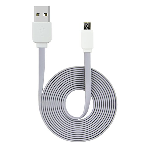 Telckabel 2m Micro USB Nudel Kabel Flates Daten- und Ladekabel für alle Android Apparaten Samsung Huawei Nokia Sony Blackberry usw, Grau - 6