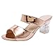 Produktbild DFMNE Sandalen für Party, Königin, Frauen, Mädchen, Damen, Hochzeit, Frühling, Sommer, Tanz, Elegante Kristall-Hohlabsatz, Römische Schuhe Mode 2019, Beige - Rose Gold - Größe: 37 EU