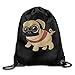 Produktbild Hats New Funny Cartoon Pug Print Unsix Drawstring Backpack Beam Mouth Shoulders Backpack Gym Bag 17"x14"