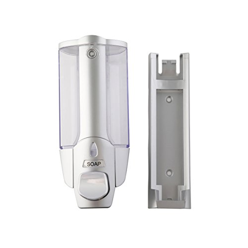 axentia Chrom-Seifenspender zur Wandmontage – Universalspender für Duschgel, Shampoo, Seife – Wandseifenspender verchromt – Wand-Spender für Flüssigseife 380 ml – Dispenser für Bad & Dusche - 4