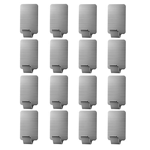 Preisvergleich Produktbild Selbstklebend Handtuchhaken, Stanbow Max 6.6lbs Kleiderhaken Handtuchhaken Wandhaken Ohne Bohren, Ideal für Bad und Küche (Gebürstetes Edelstahl, 16 Stk)