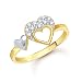 VK Jewels Double Heart Gold and Rhodium Plated Ring- FR1268G [VKFR1268G] RS.215.00