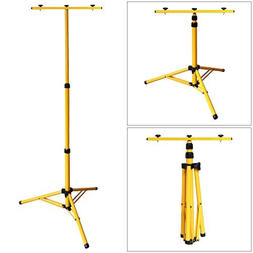 VINGO® 2x 50W LED Fluter Akku Baustrahler 4400MA Wiederaufladbare Scheinwerfer handlampe 4500LM Kaltweiß mit Doppelt Teleskop-Stativ - 9