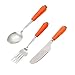 Price comparison product image 3PCS Cute Carrot Stainless Steel Child Dinnerware Flatware Cutlery Fork Spoon,Long Handle Stainless Steel Spoon,Coffee, Hot Chocolate, Hot Drinks, Dessert & Ice Cream--Soup Spoon Jimmkey Fork Spoon Cutlery (orange, Knife:15X2CMFork:16.3X2.5CMSpoon:15X3.5CM)