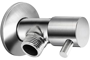 Poeland Modern Quarter Turn Angle Stop Valve 304 Stainless Steel Faucet Triangle Valve 1/2" G Thread Lead Free