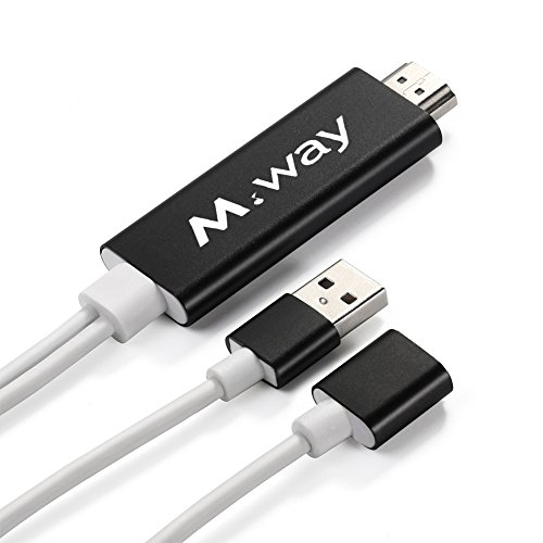 HDMI Adapter, M.Way Aluminium MHL zum HDMI adapter, AV zum HDMI 1080P Kabel Adapter, 3 in 1,Plug und Play , AirPlay Mirroring/ HDTV Adapter, für iPhone 7/7 Plus, 6S/6S Plus/6/6 Plus, 5/5C/5S/SE, iPad, Samsung S3/S4/S5/S6/6 edge,Note3/Note4/Note5 - 2