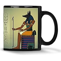 Ägypten Tasse Anubis personalisiert mit Wunschnamen in Hieroglyphen im Geschenkkarton