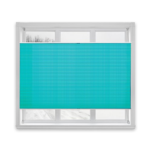 casa pura® Plissee Rollo | mit eleganter Crushed Optik | Klemmfix ohne Bohren | lichtdurchlässig & blickdicht | petrolblau | 24 Größen (90x150cm)