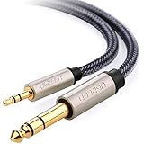 UGREEN 3.5 mm Aux Audio Kilnkenkabel auf 6.35mm Klinkenstecker Auxiliary Stereo Unterstützt für iPod, Laptop, Heimkino-Geräte, Gitarre, elektronisches Klavier, Mikrofon , Bassverstärker und Lautsprecher , HiFi Anlage 5m, Schwarz