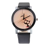 Souarts Damen Schwarz Einfach Design Retro Stil Armbanduhr Quartzuhr Analog mit Batterie