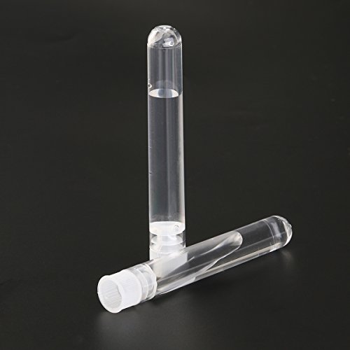 NUOLUX Reagenzgläser kunststoff 5ml Kunststoff Reagenzgläser Geschenk Beispiel Lab Röhren mit Caps 25 ST (Transparent) - 7
