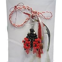 IohanaSchmuck Marienkäfer als Martisor, Charm, Anhänger schwarz-rot eigene Herstellung