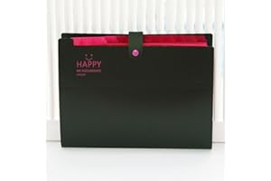 Meekye Teczka z przegródkami A4 z 12 przegródkami i 16 etykietami, teczka na dokumenty A4, teczka na dokumenty, system segregatorów, organizer do domu, biura, szkoły, na paragony i w podróży, czarna