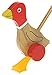 Red Flappy Duck : Push Along Wooden Toys : Traditional : Handcrafted : Handpainted : For Toddler or Baby 12 months or over, Young Kids, Child & Children : H - 21cm W - 13cm D - 10cm Wood Handle - 47.5cm