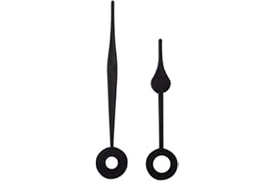 DANS CLOCK SHOP Lancette di ricambio per orologio al quarzo, con foro da 5,00 mm e 3,50 mm (52 mm, nero)